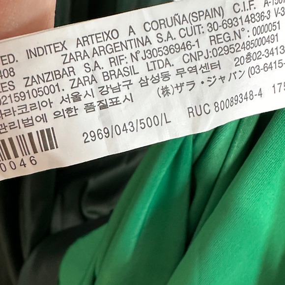 ZARA High Waisted Pleated Faux Leather Midi Skirt Forest Green - Picture 5 of 5